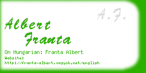 albert franta business card